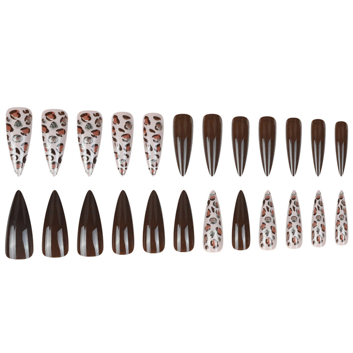 Stiletto Press-On Nail Set with Leopard Accent Design Stornfield