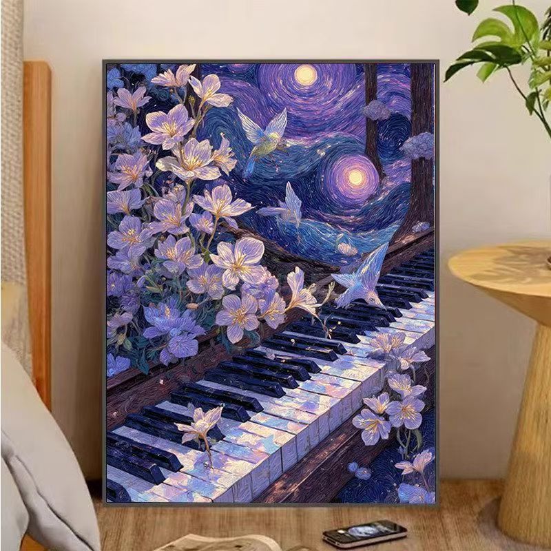 Fantasy Landscape Piano Canvas Art Print Stornfield