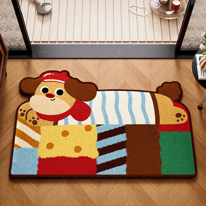 Playful Dog-Themed Bath Mat