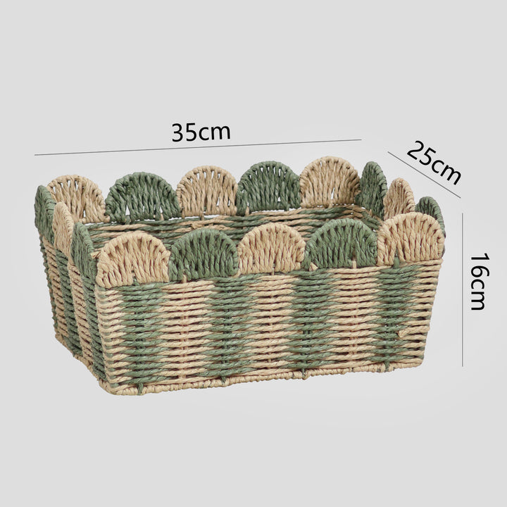Handcrafted decorative basket with wave edge Stornfield