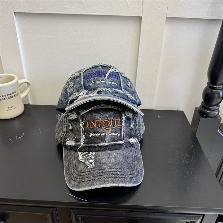 Men's Distressed Denim Graphic Cap Stornfield