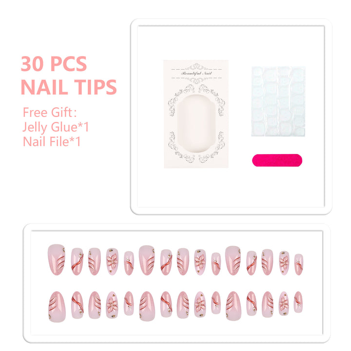 Decorative Floral Press-On Nail Art