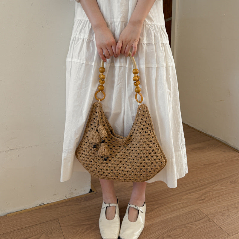 Handmade crochet bag with colorful tassels Stornfield