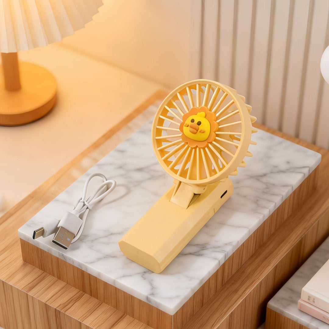 Women's Portable Mini Handheld Fan with Cute Lion Design Stornfield