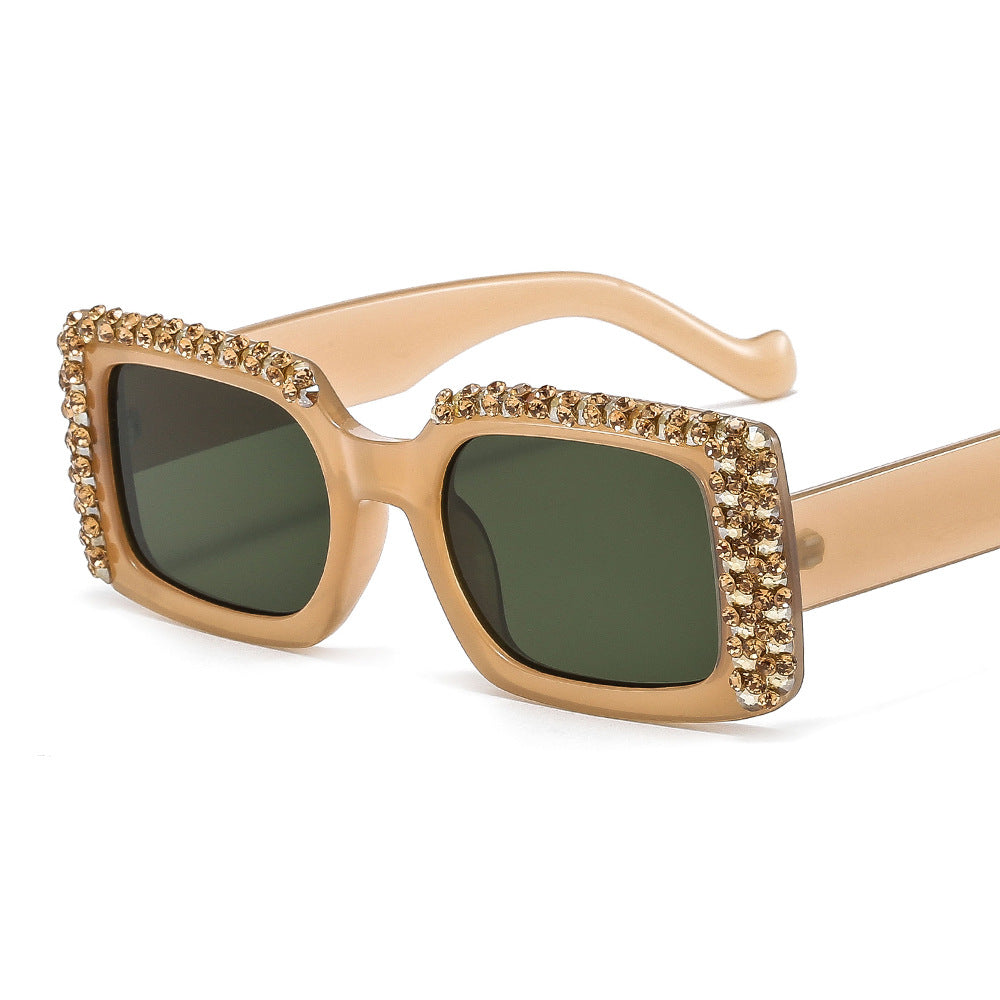 Women's Glamorous Square Sunglasses with Sparkling Crystal Frame Stornfield