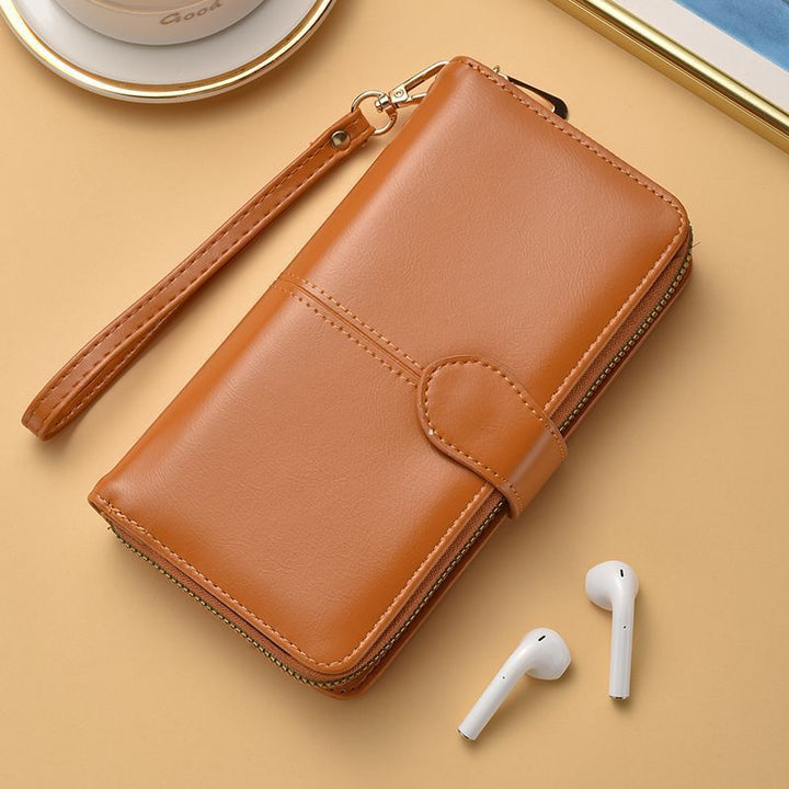 Slim Double-Zippered Wallet with Wrist Strap Stornfield
