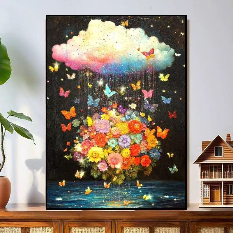 Abstract Butterfly Floral Canvas Artwork Stornfield