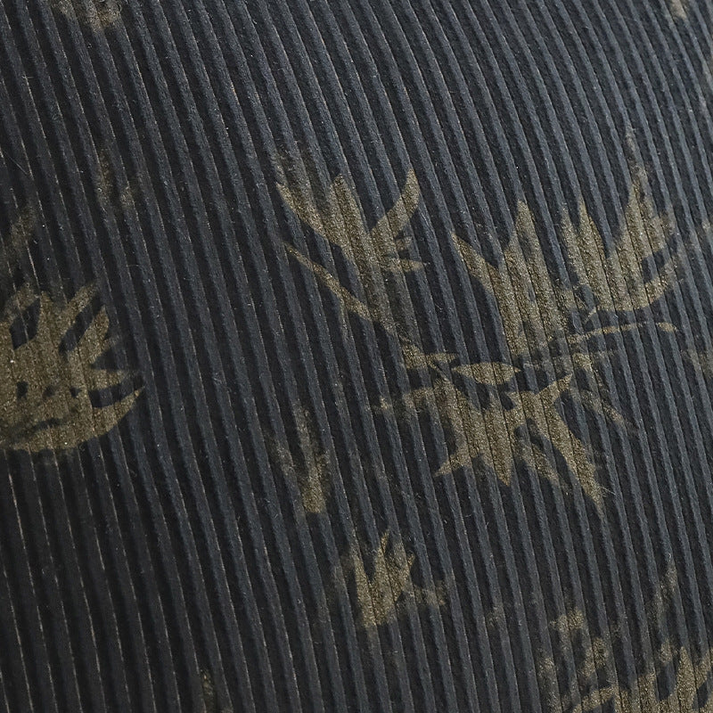 Square decorative cushion made of velvet with relief longitudinal stripes and fringe tassel Stornfield