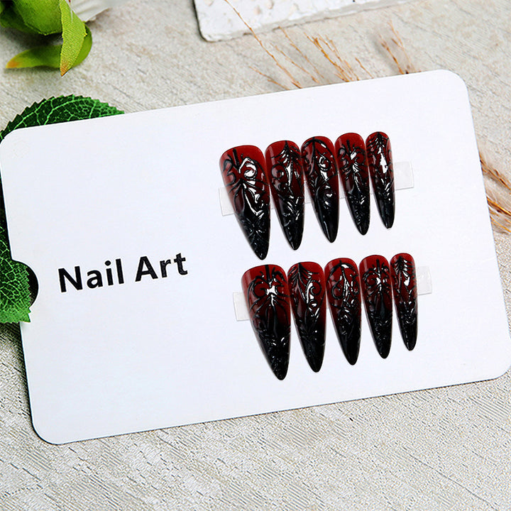 Artificial nails with elegant gothic pattern Stornfield