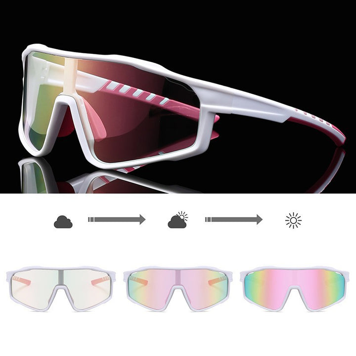 Unisex sporty cycling glasses with photochromic lenses and aerodynamic design Stornfield