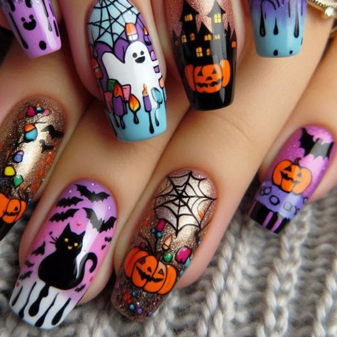 Halloween-Themed Nail Art Set Stornfield
