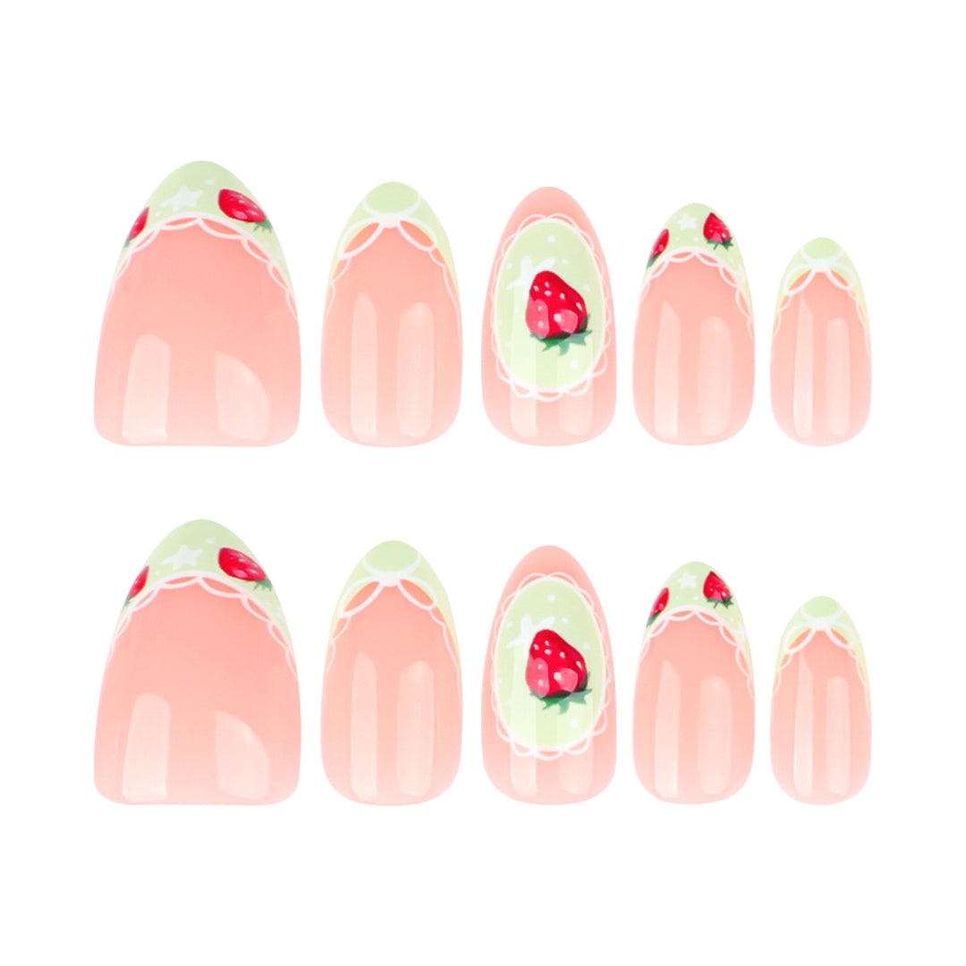 Artificial Press-On Nails with Floral Design Stornfield