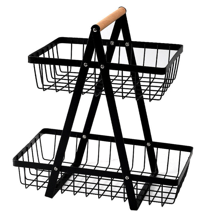 Sturdy Two-Tier Metal Storage Basket Stornfield
