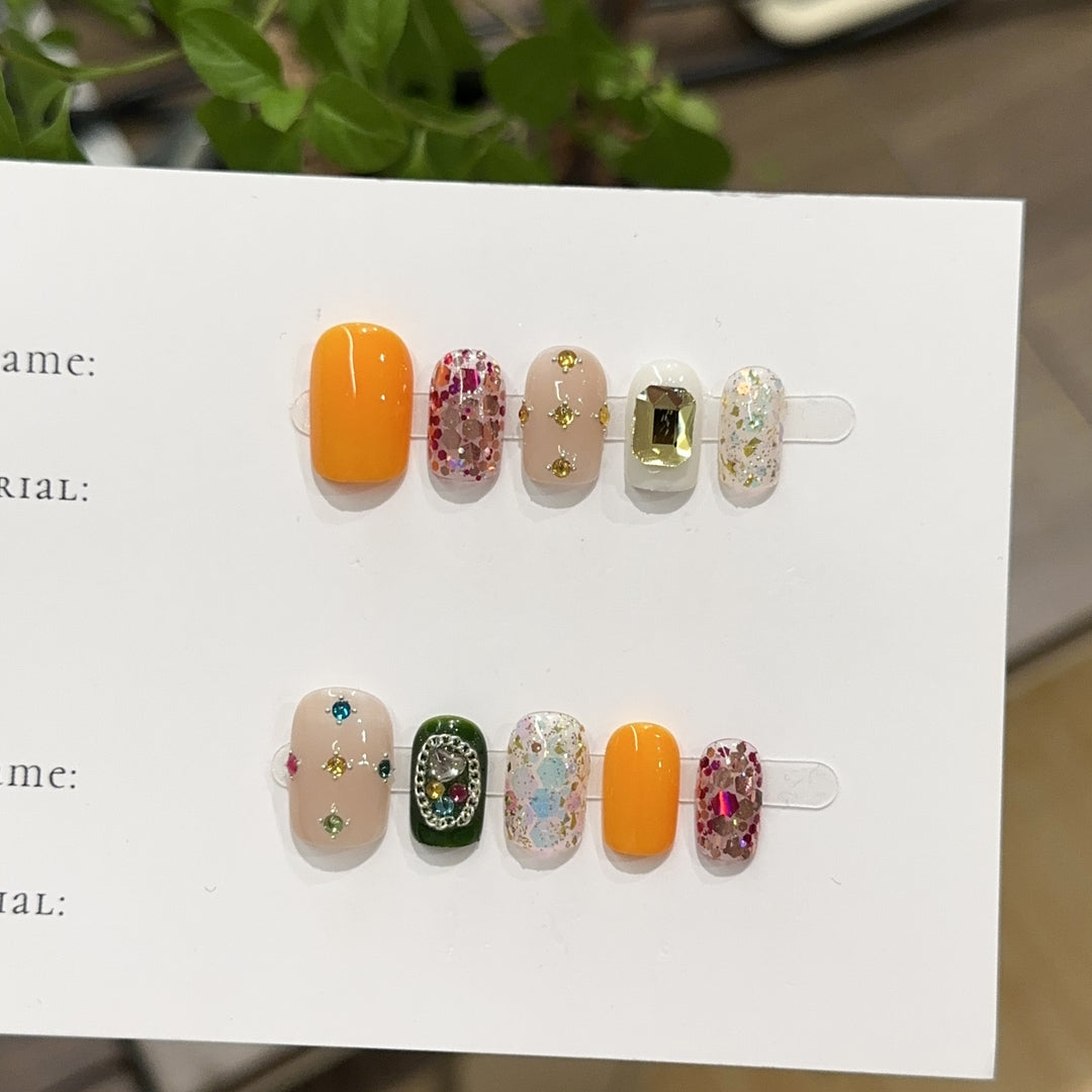Decorative Glitter Press-On Nail Collection