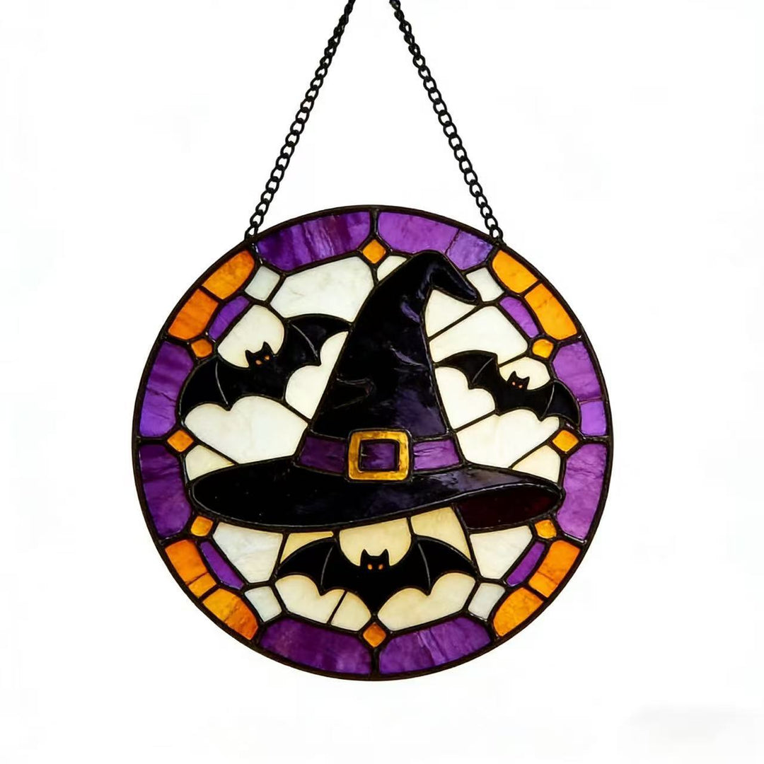 Decorative Skull Stained Glass Wall Art Stornfield