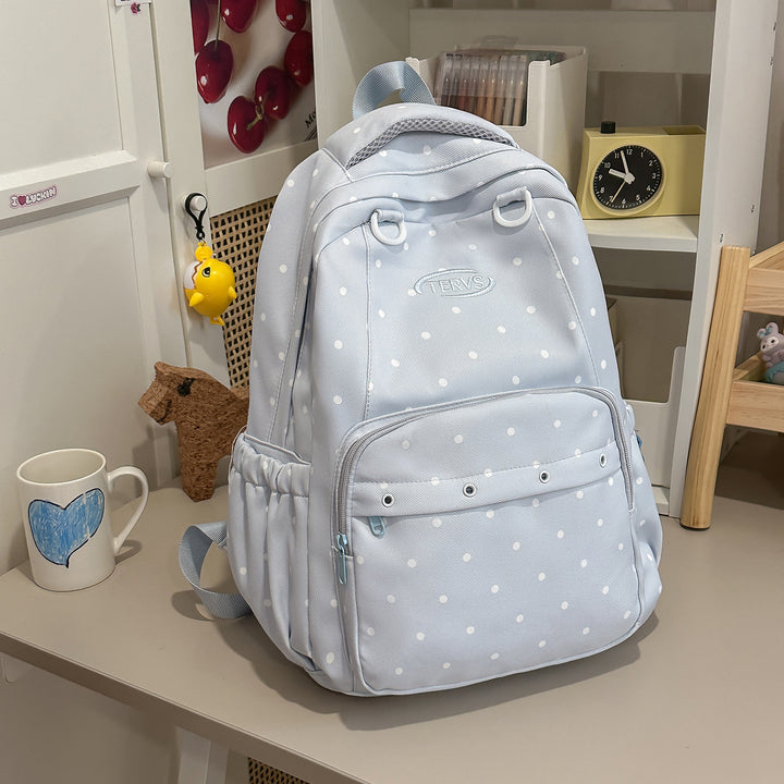 Polka Dot Print Backpack with Accessories Stornfield
