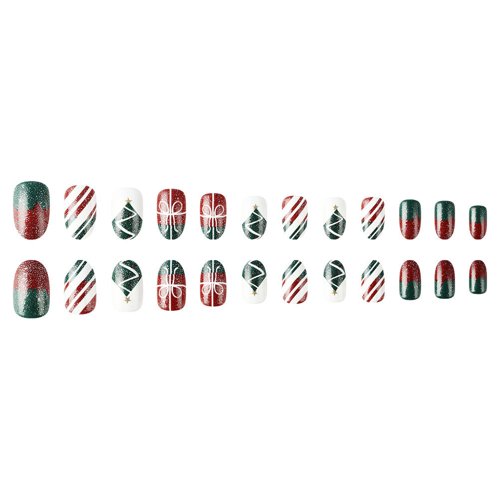 Festive Christmas-Themed Press-On Nail Art Stornfield