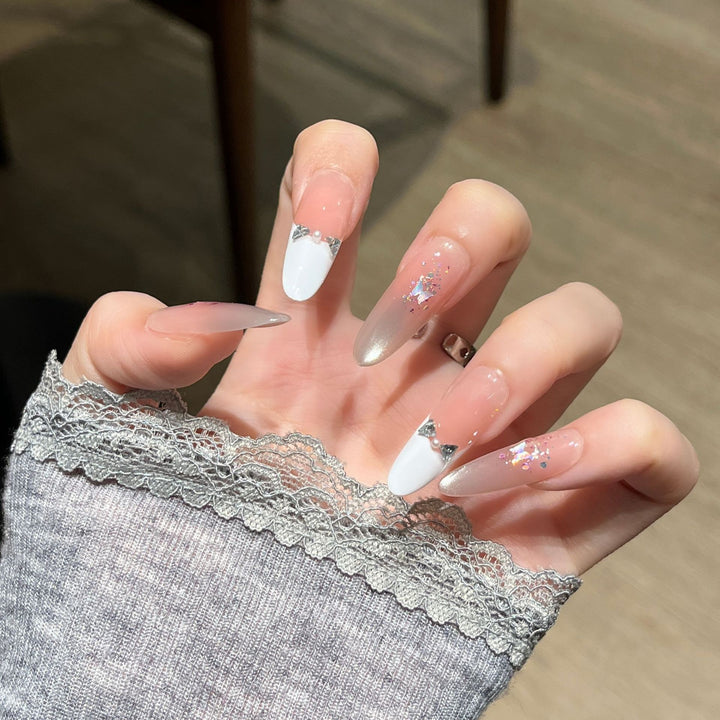 Elegant Decorative Press-On Nail Extensions with Pearls Stornfield