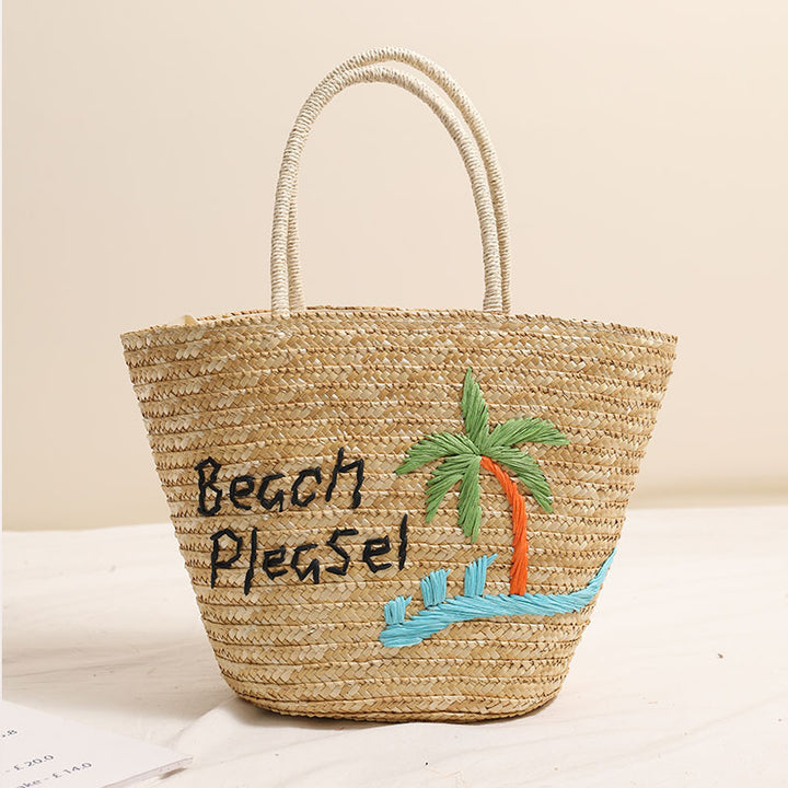 Beach linen bag with personalized embroidery Stornfield