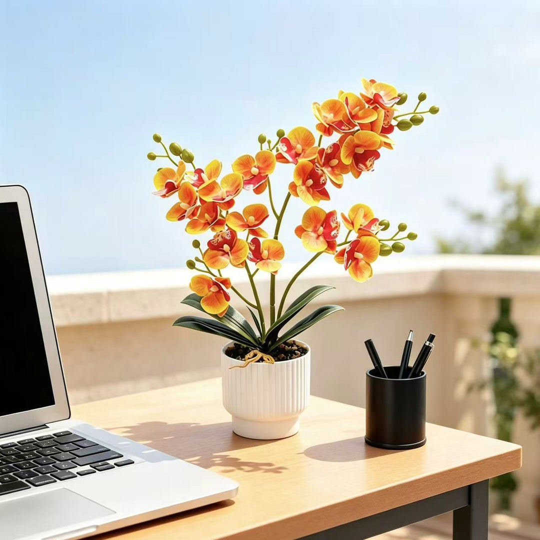 Realistic Artificial Orchid Plant Arrangement for Home Decor