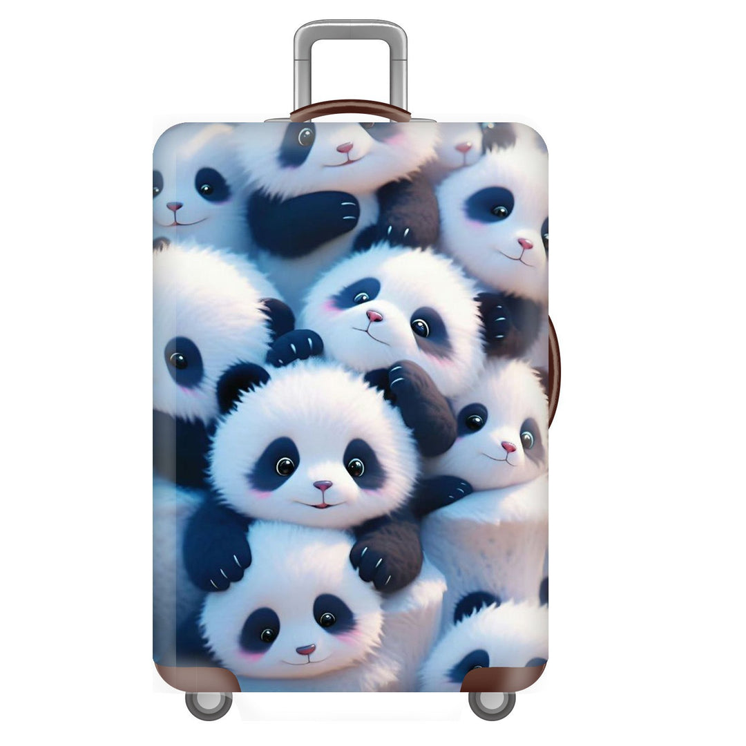Unisex non-elastic suitcase cover for hard shell trolley with cute panda design, stretch protective cover with handle and wheel openings Stornfield