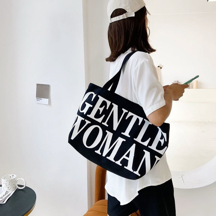Fashionable cotton bag with striking lettering Stornfield