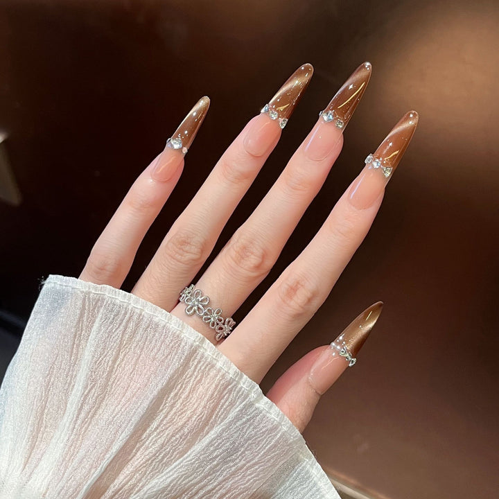 Glamorous Long Stiletto Press-On Nail Extensions Stornfield 1787316087