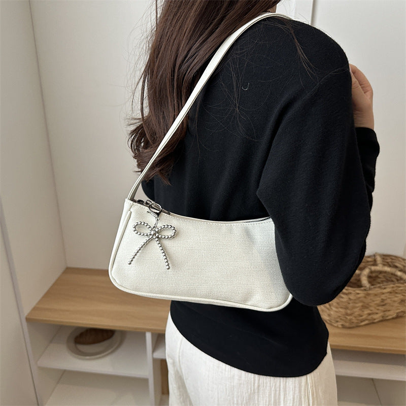 Bow-Accent Crossbody Handbag