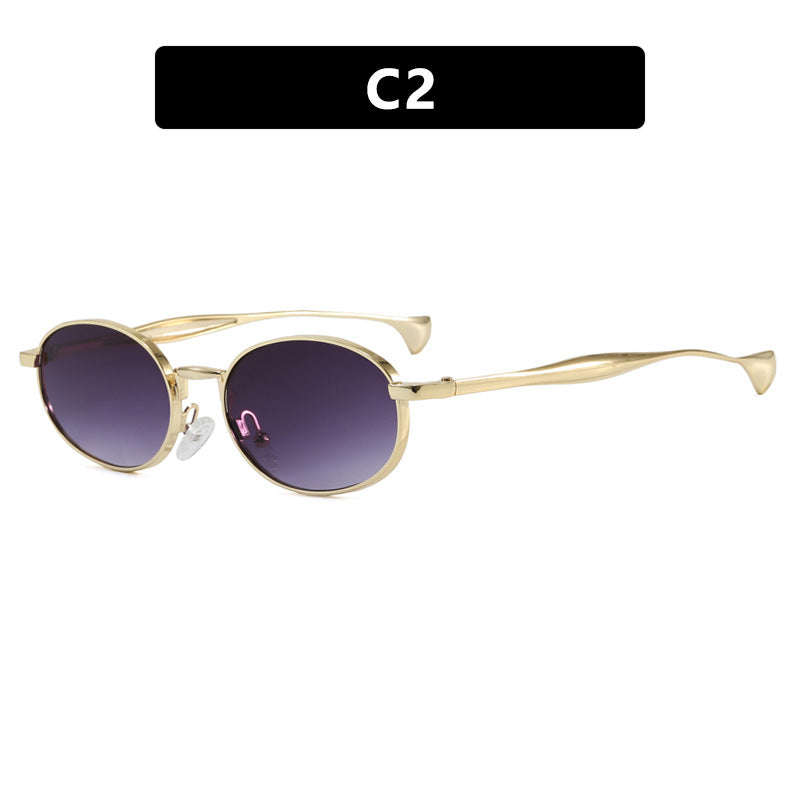 Women's robust round sunglasses with mirrored lenses Stornfield