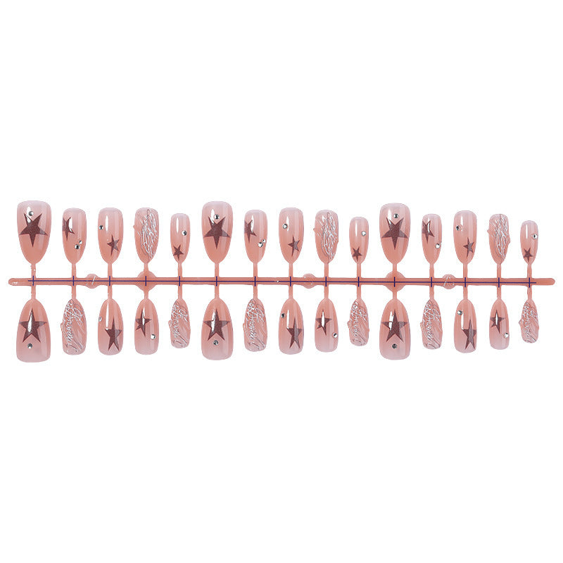 Acrylic nail set with elegant star and glitter details Stornfield