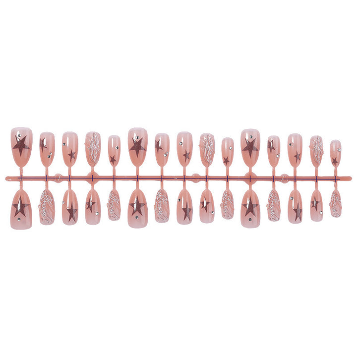 Acrylic nail set with elegant star and glitter details Stornfield