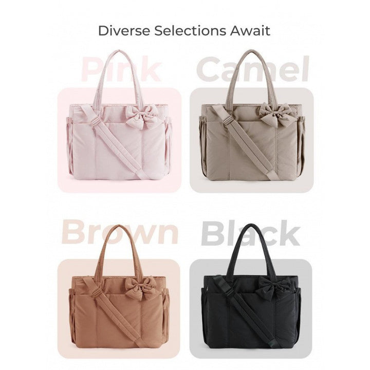 Fashionable tote bag with elegant bow appliqué Stornfield
