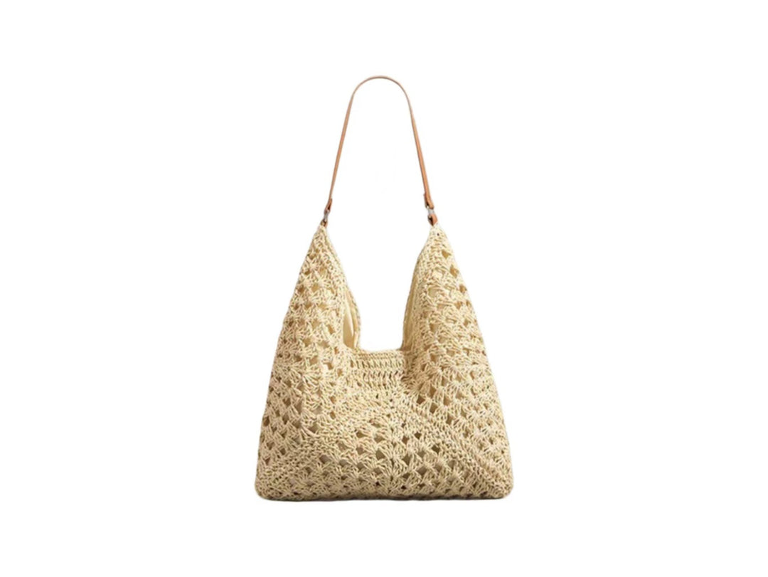 Handbag with Artistic Macrame Design and Flexible Carrying Comfort Stornfield