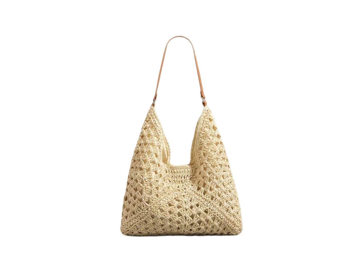 Handbag with Artistic Macrame Design and Flexible Carrying Comfort Stornfield