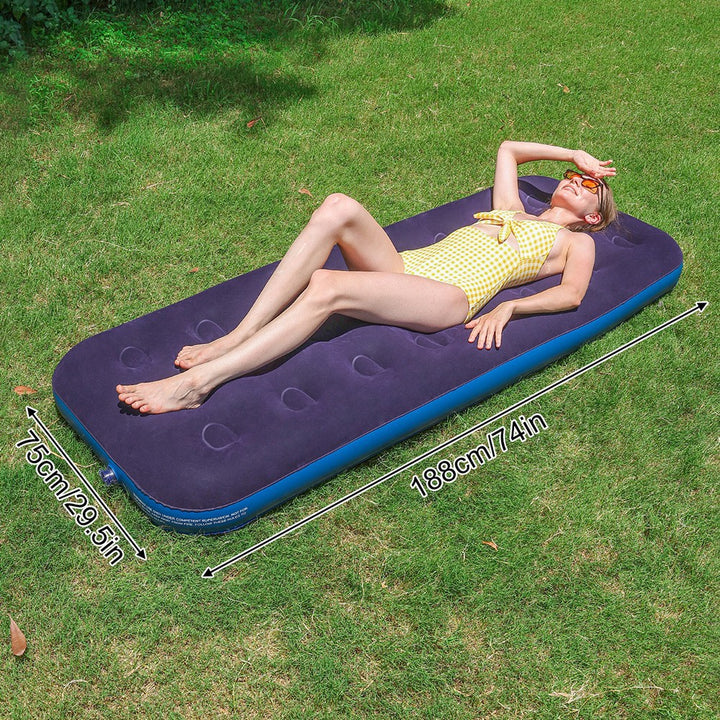 Women's Inflatable Luxury Air Mattress with Soft Velour Surface Stornfield