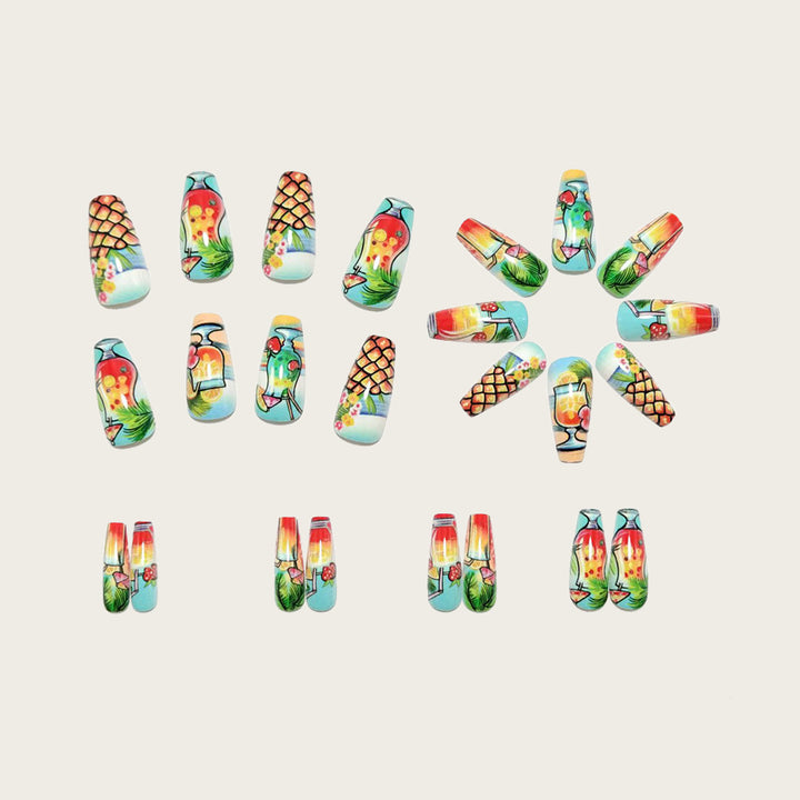 Artificial nails with fruity cocktail design Stornfield