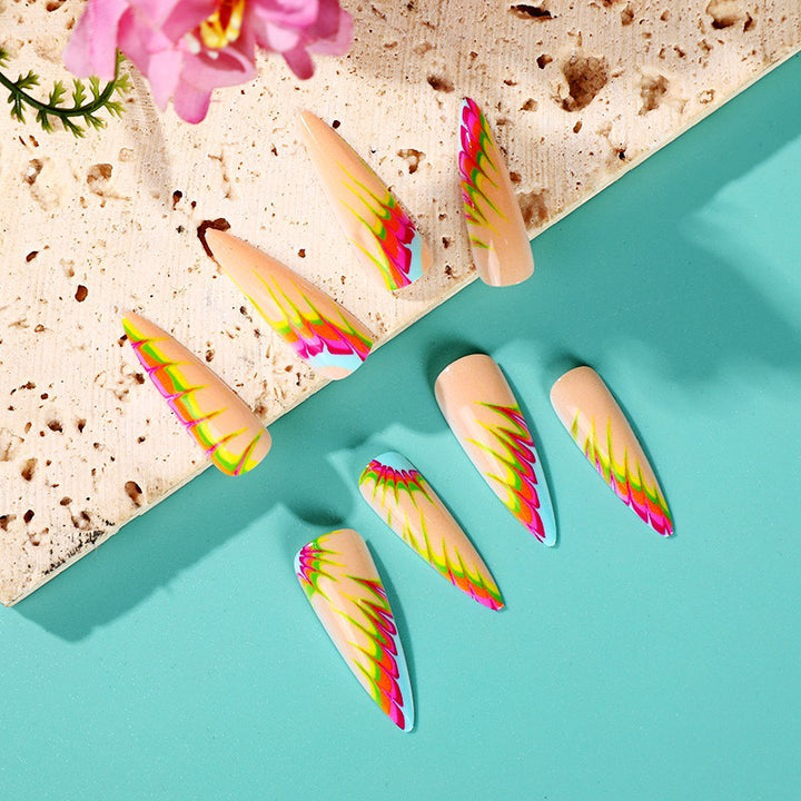 Creative artificial nails with modern wave pattern Stornfield