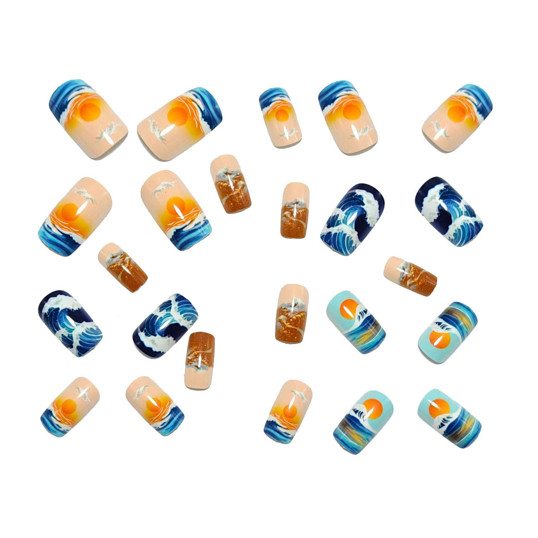 Artificial nails with dreamy summer design Stornfield