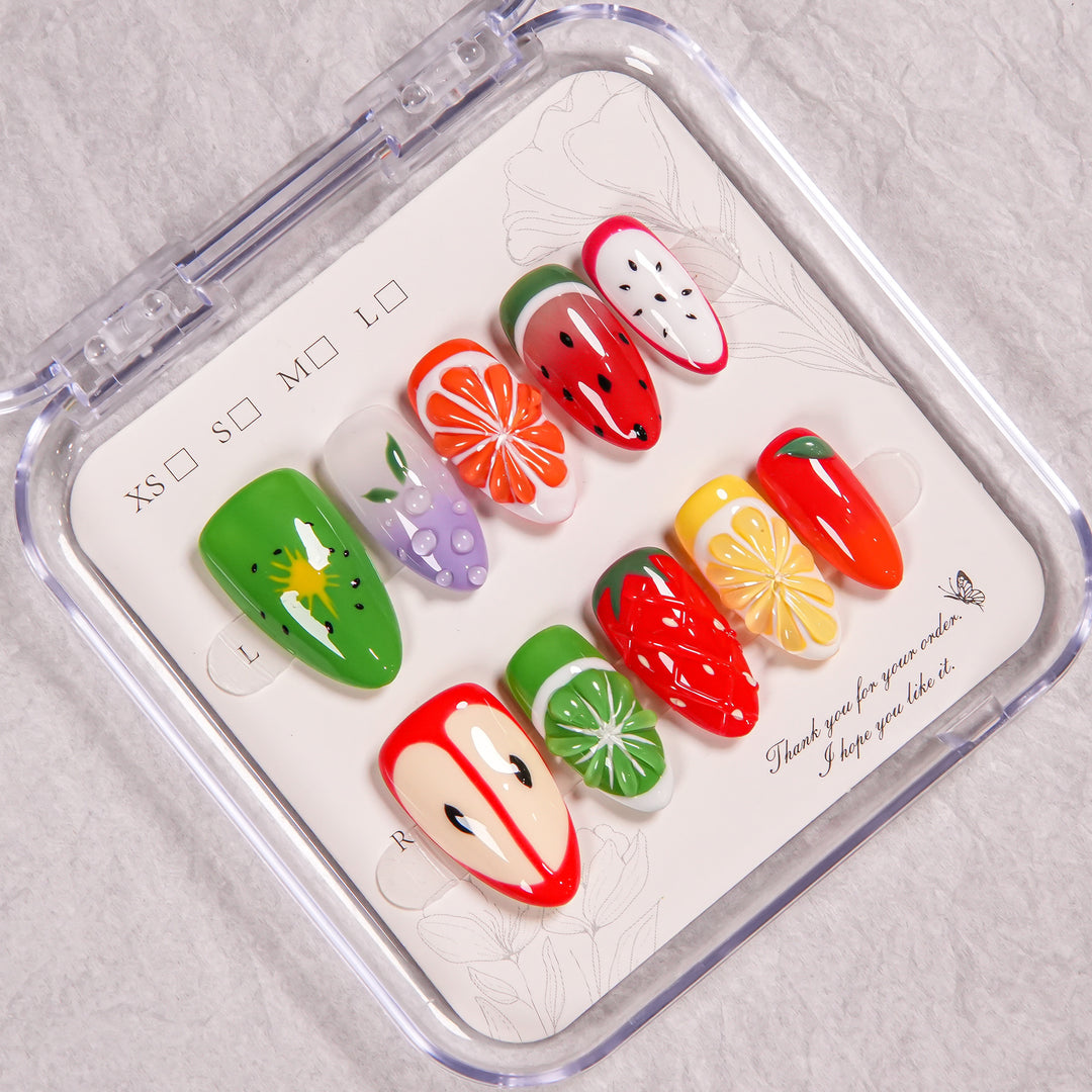 Fruit-Themed Press-On Nail Set