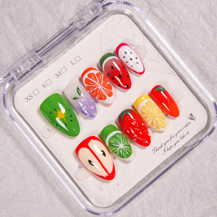 Fruit-Themed Press-On Nail Set