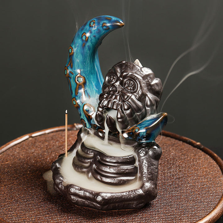 Artistic Skull-Themed Incense Burner