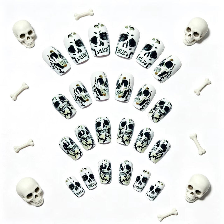 Creative artificial nails with lovingly detailed skull design Stornfield