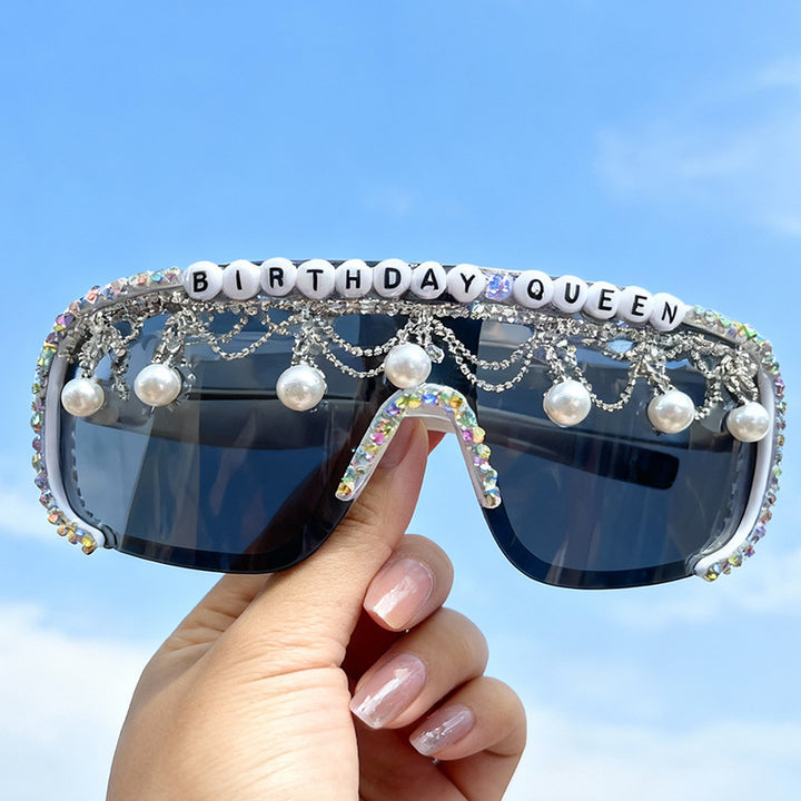 Decorative Pearl and Rhinestone Sunglasses Stornfield