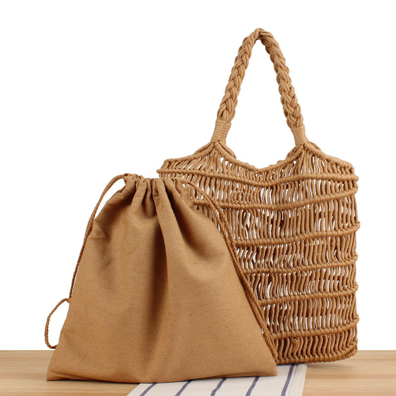 Braided tote bag with inner pouch Stornfield