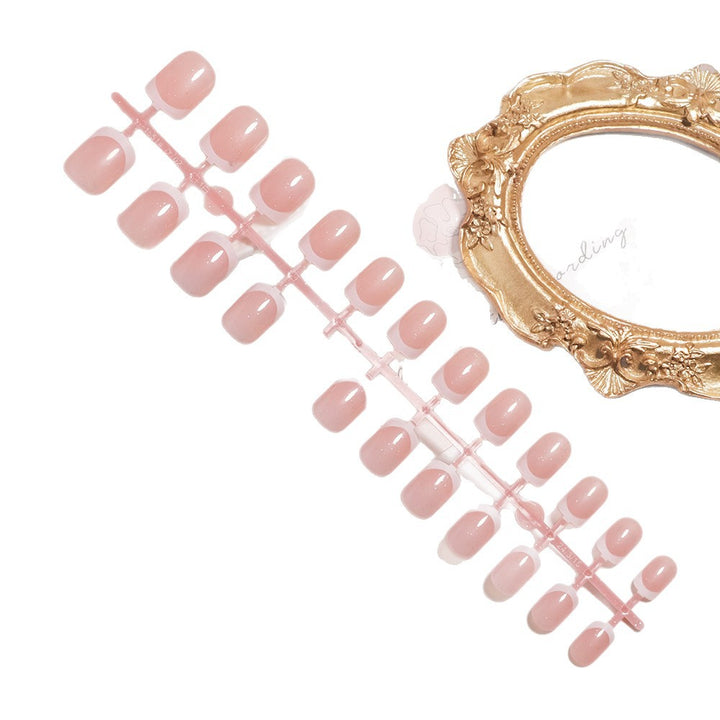 Glossy French Tip Press-On Nails Set Stornfield