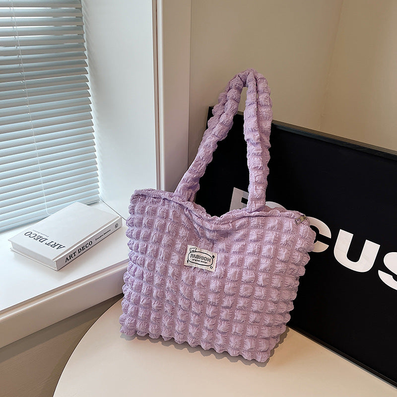 Textured Fabric Shoulder Bag