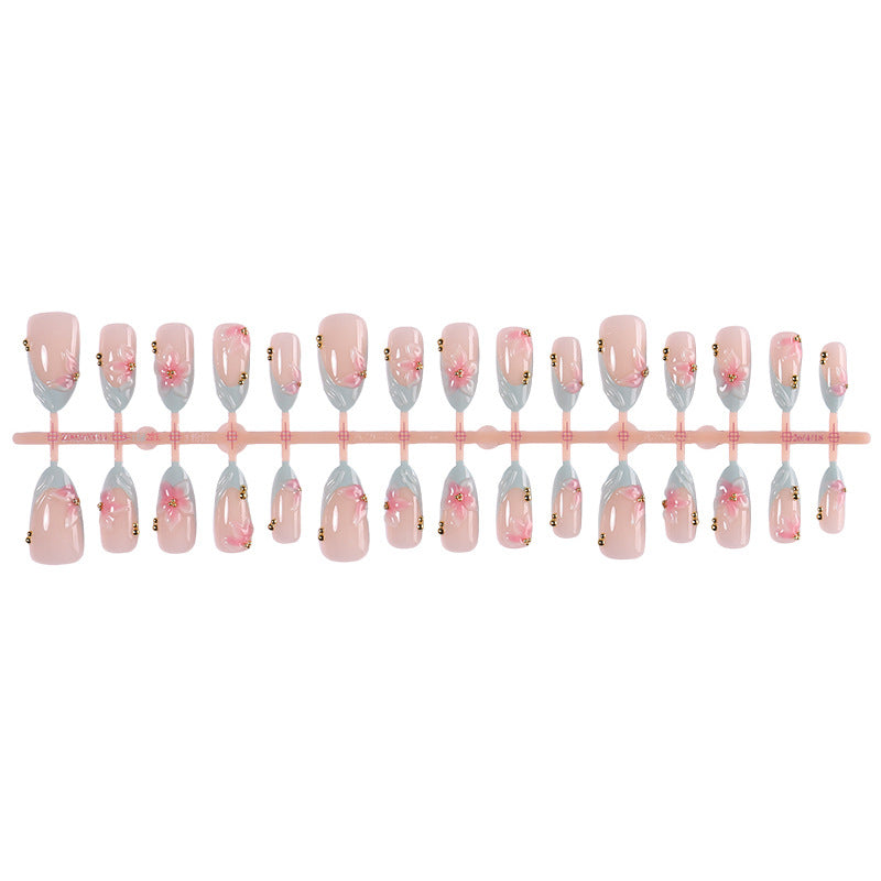 Premium Floral Press-On Nail Set Stornfield
