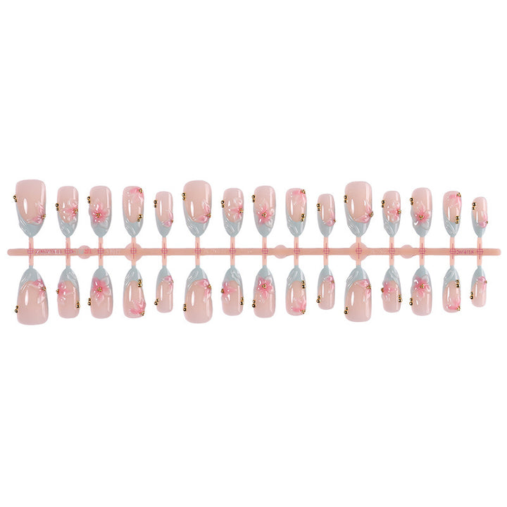 Premium Floral Press-On Nail Set Stornfield