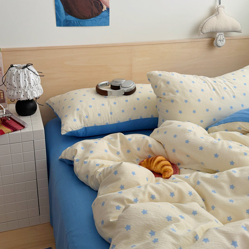 Star Patterned Lightweight Duvet Cover Set