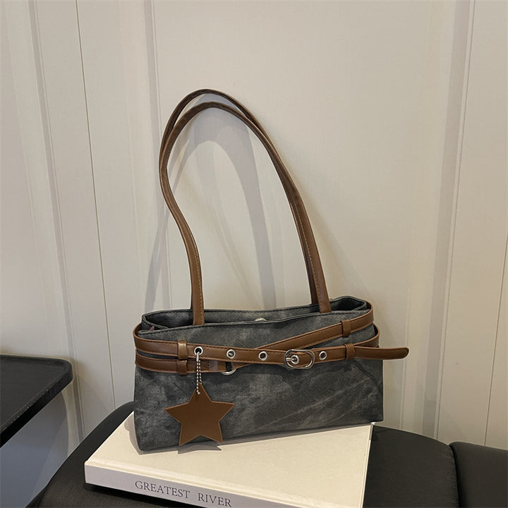 Stylish Faux Suede Handheld Tote Bag